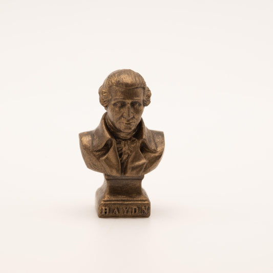 Miniature Joseph Haydn Bust | 1:12 Scale | Dollhouse Library Decor | Composer Sculpture | Bronze Finish