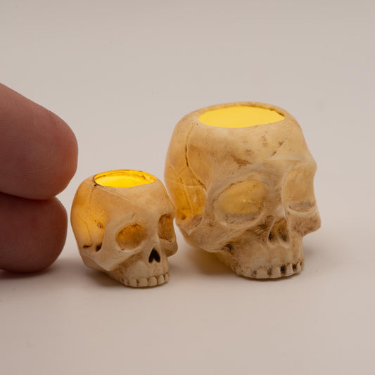 Miniature Skull Luminary | 1:12 Scale | Halloween Dollhouse Decor
