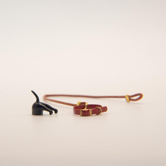 1:12 Scale Dog Leash & Collar Set | Miniature Wall Hook | Dollhouse Entryway Decor | Dog Lover Gift