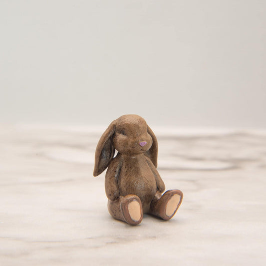 1:12 Scale Miniature Plush Bunny | Floppy Ear Dollhouse Stuffed Animal | Dollhouse Nursery Decor