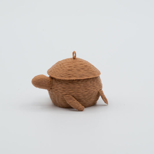1:12 Scale Miniature Sea Turtle Basket | Woven Storage Basket | Modern Dollhouse Decor | Coastal Living Room Accent