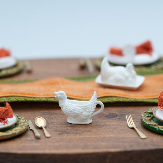 Miniature Turkey Gravy Boat | 1:12 Scale | Thanksgiving Dollhouse