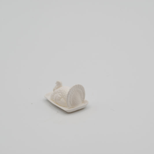 Miniature Turkey Butter Dish | 1:12 Scale | Thanksgiving Dollhouse