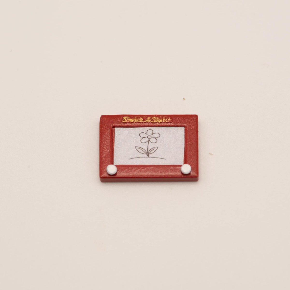 1:12 Scale Miniature Etch-a-Sketch-Inspired Toy | Dollhouse Retro Game | Sketch-a-Sketch Decor