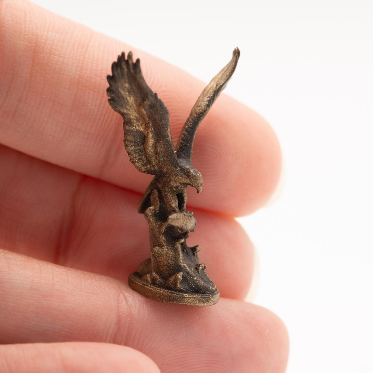 Miniature Bald Eagle Sculpture | 1:12 Scale Dollhouse Figurine | Bronze-Finish Bird Statue Decor