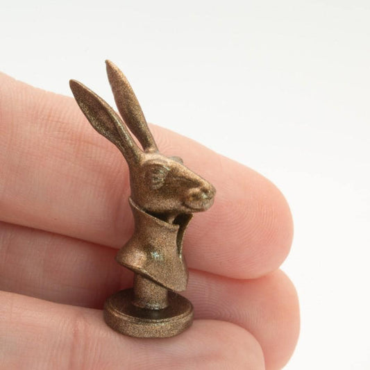 Miniature Hare Bust | 1:12 Scale | Dollhouse Library Decor | The Dapper Hare | Bronze Finish