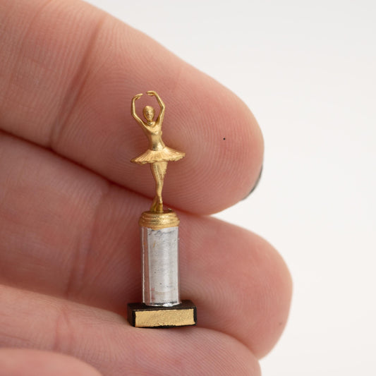 Miniature Ballet Trophy | 1:12 Scale | Dollhouse Dance Recital Decor