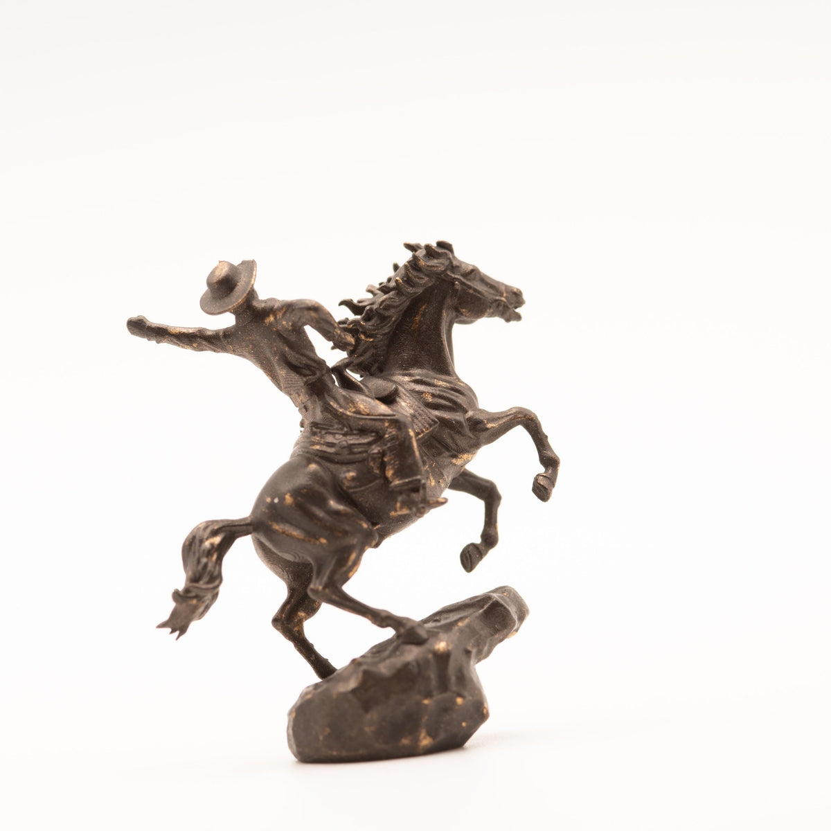 1:12 Scale Miniature Cowboy Sculpture | The Outrider | Dollhouse Library Mantel Decor | Bronze-Style Figurine