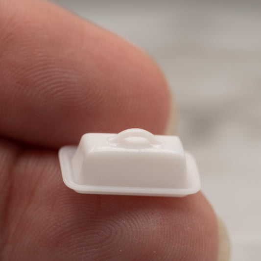 1:12 Scale Miniature Butter Dish | Removable Lid | Dollhouse Kitchen Decor | Modern Farmhouse Miniature