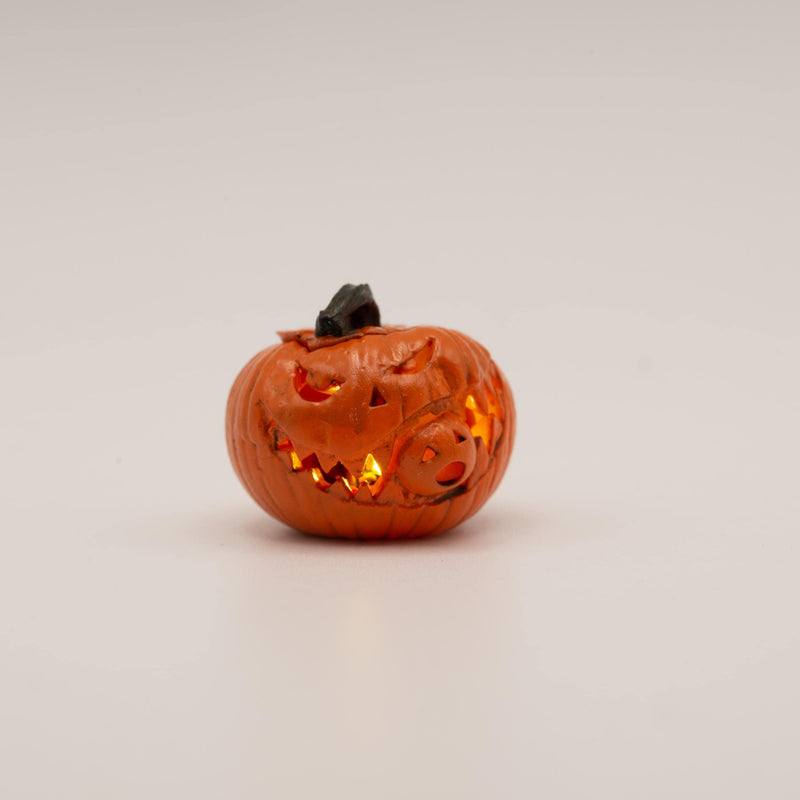 Miniature Layered Jack-o'-Lantern Lamp | 1:12 Scale | Halloween Dollhouse Decor