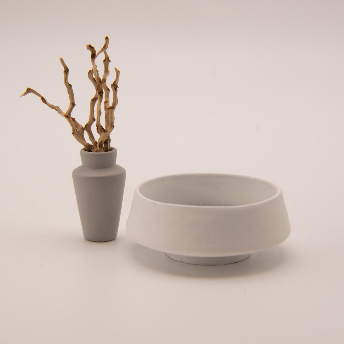1:12 Scale Miniature Vase | Modern Dollhouse Decor | Matte Stone Accent Vase