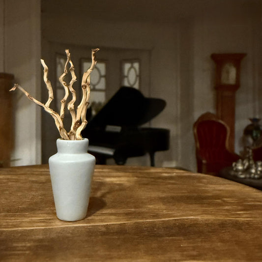 1:12 Scale Miniature Vase | Modern Dollhouse Decor | Matte Stone Accent Vase