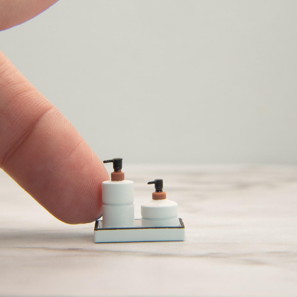1:12 Scale Miniature Soap & Lotion Set | Dollhouse Bathroom Accessories | Modern Dollhouse Vanity Decor