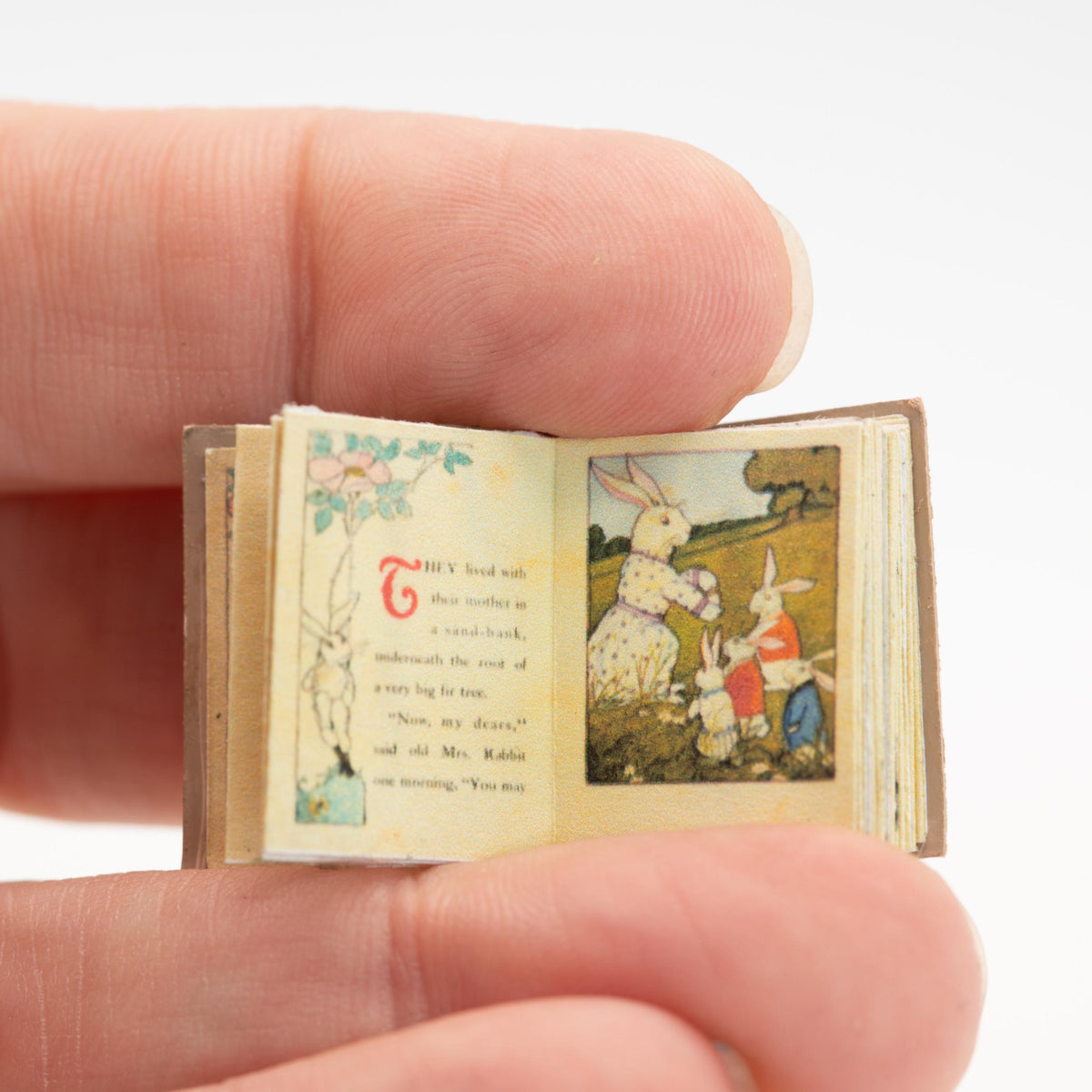 1:12 Scale Miniature Peter Rabbit Book | Readable Dollhouse Book with Illustrations | Nursery Decor