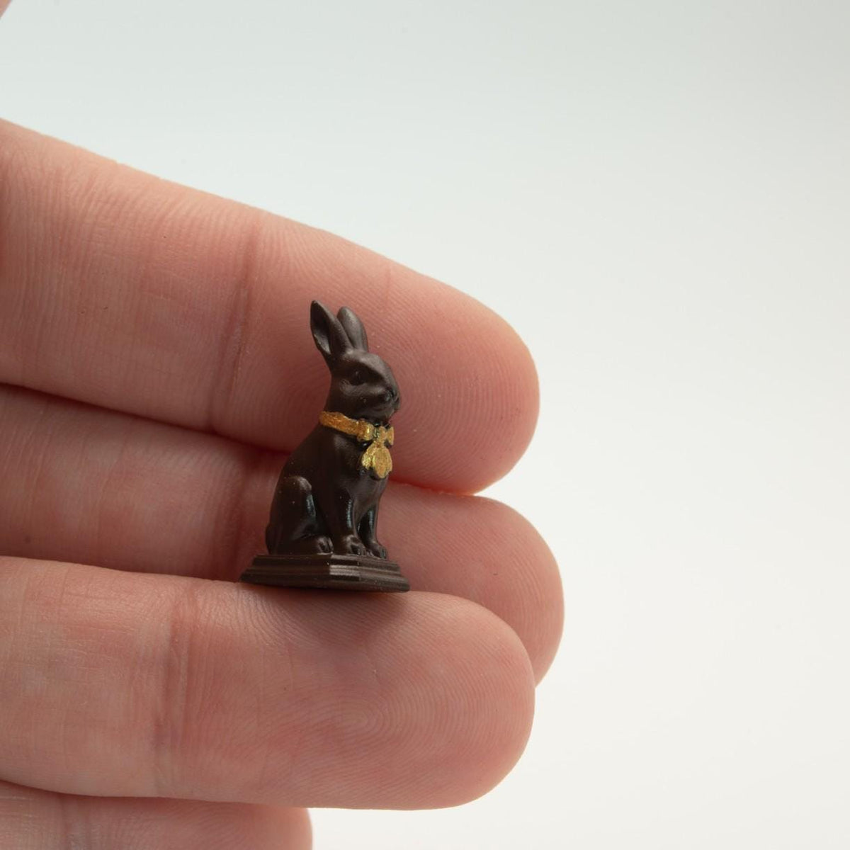 1:12 Scale Chocolate Bunny with Box | Hand-Painted Resin Easter Rabbit Decor