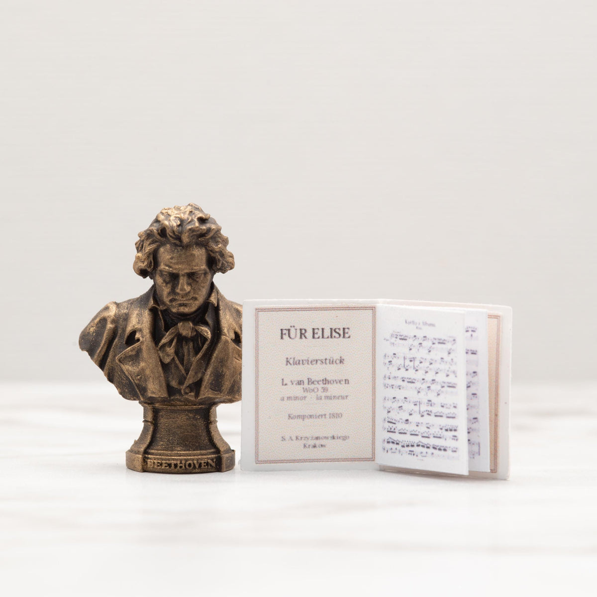 Miniature Sheet Music Booklets | 1:12 Scale | Beethoven Mozart Haydn Mendelssohn | Dollhouse Music Room