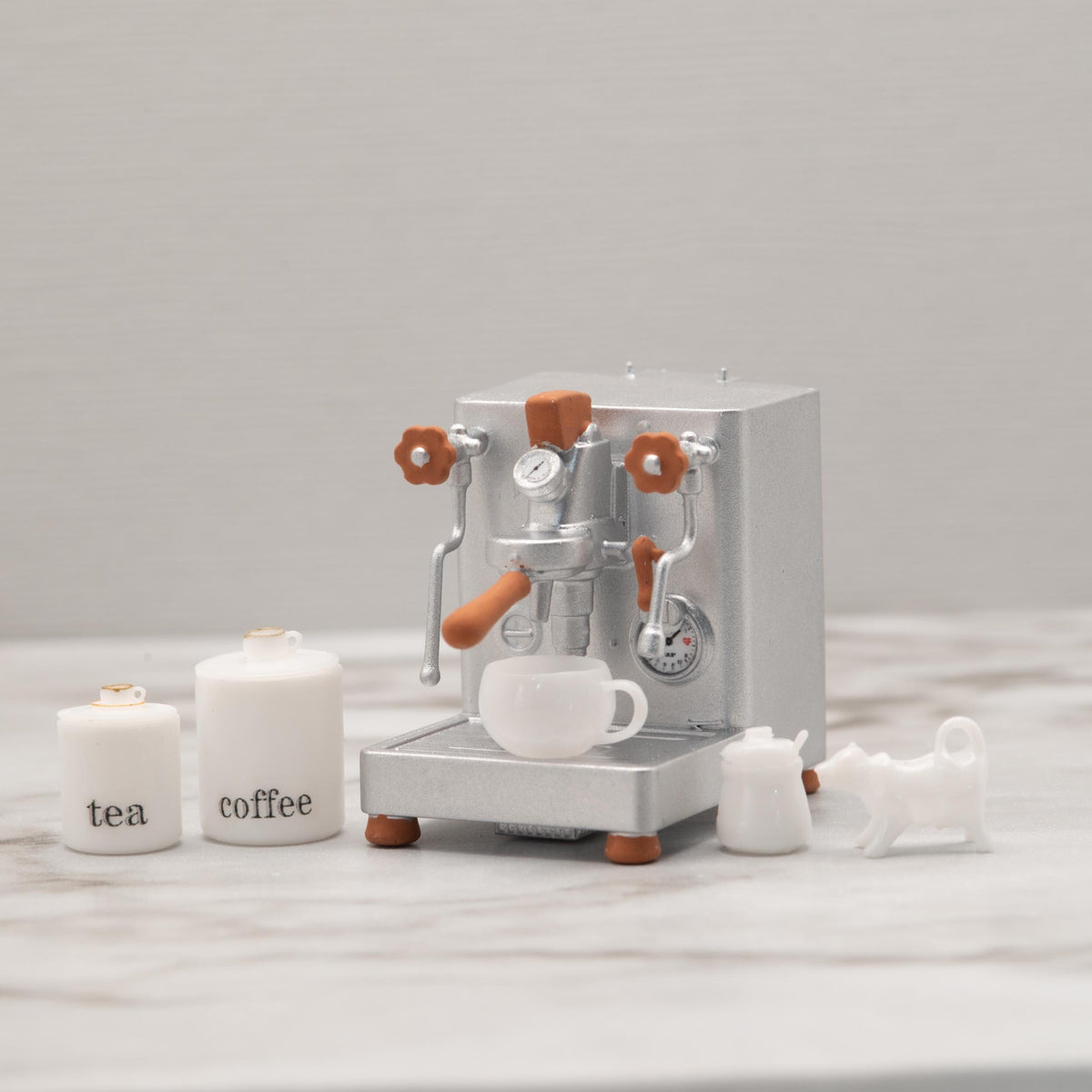 1:12 Scale Miniature Espresso Machine | Dollhouse Coffee Bar | Modern Kitchen Decor
