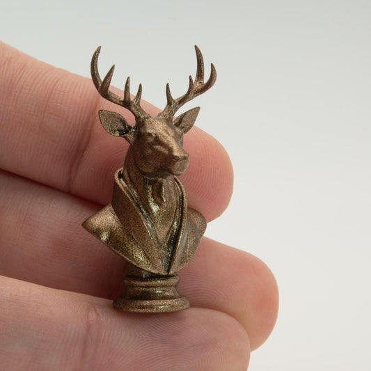 Miniature Stag Bust | 1:12 Scale | Dollhouse Library Decor | The Sentinel Stag | Bronze Finish