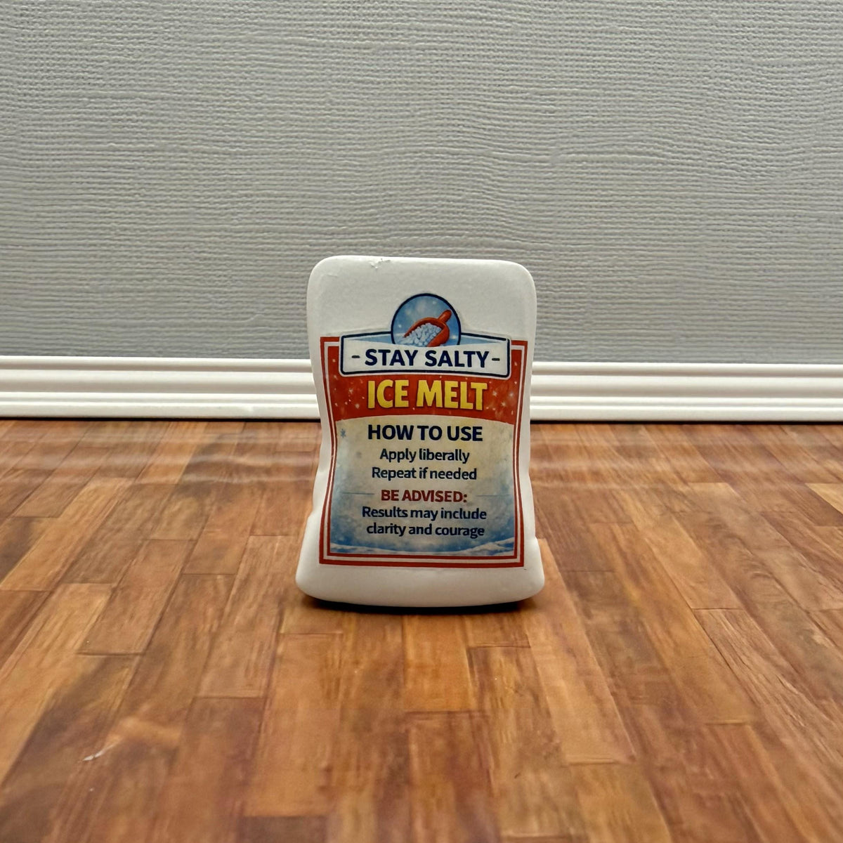 Miniature Ice Melt Bag | 1:12 Scale | Funny Dollhouse Porch Decor