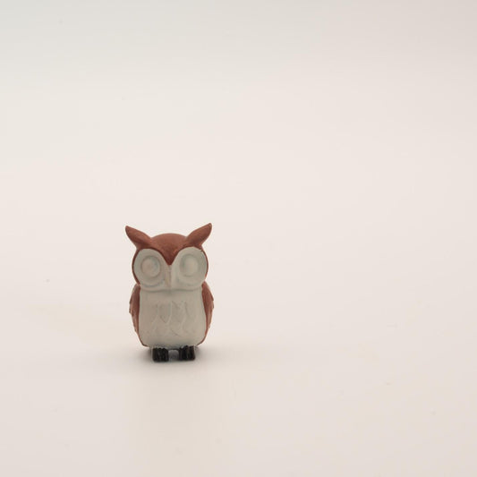 1:12 Scale Hand Painted Owl Figurine | Neutral Farmhouse Dollhouse Woodland Decor