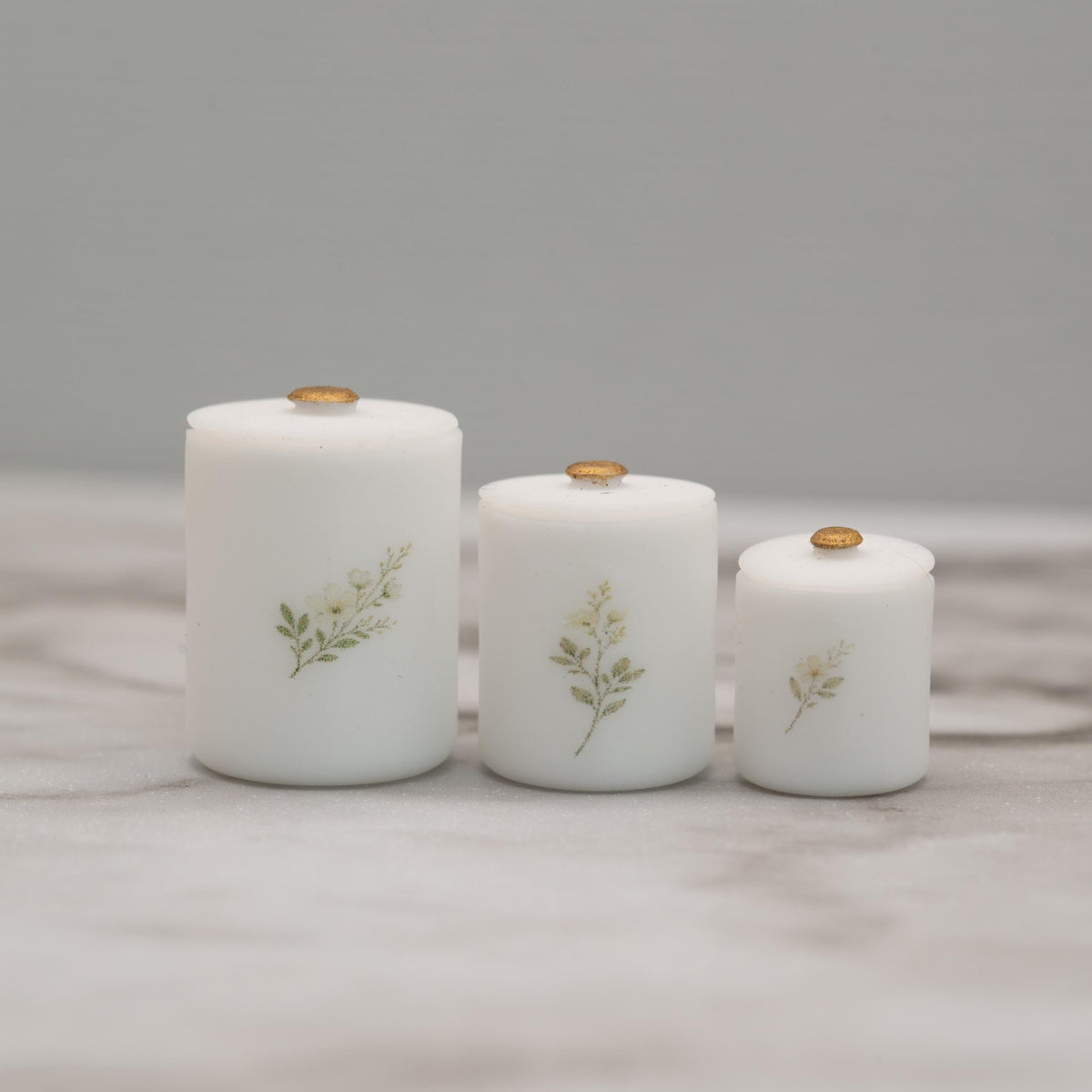 1:12 Scale Miniature Canister Set | Meadow Botanical Kitchen Canisters | Dollhouse Kitchen Decor | Set of 3