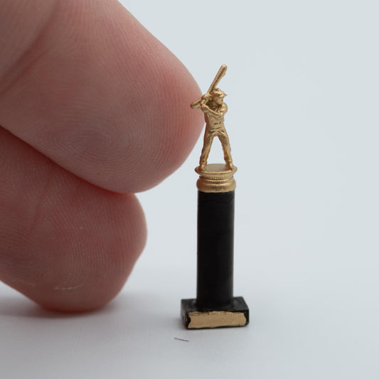Miniature Baseball Trophy | 1:12 Scale | Dollhouse Sports Decor