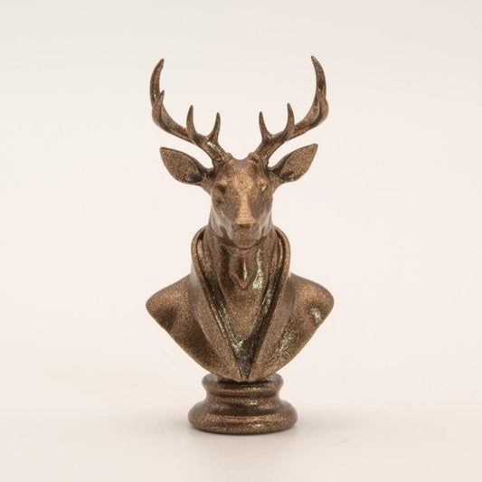 Miniature Stag Bust | 1:12 Scale | Dollhouse Library Decor | The Sentinel Stag | Bronze Finish