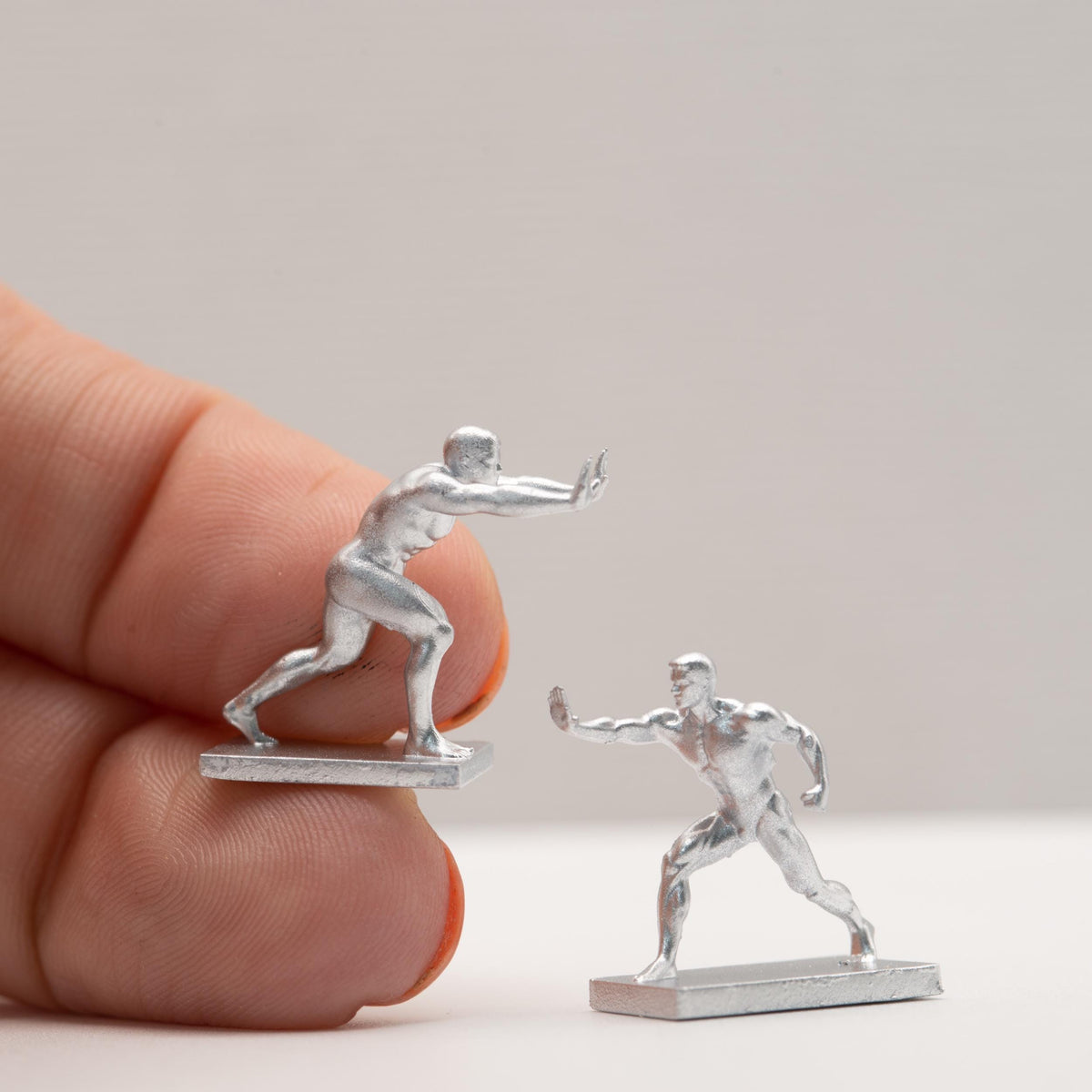 1:12 Scale Miniature Bookends | Silver Figure Sculpture | Dollhouse Library Decor | Collector Gift