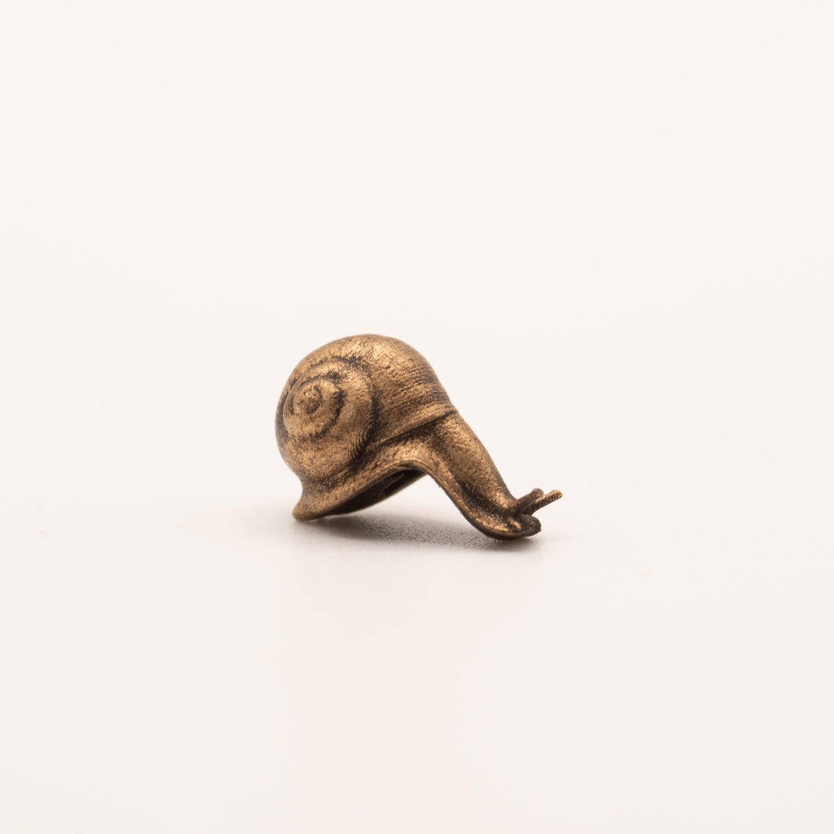 1:12 Scale Miniature Snail Figurine | Shelf Edge Perch | Dollhouse Shelf Decor | Antiqued Bronze Sculpture