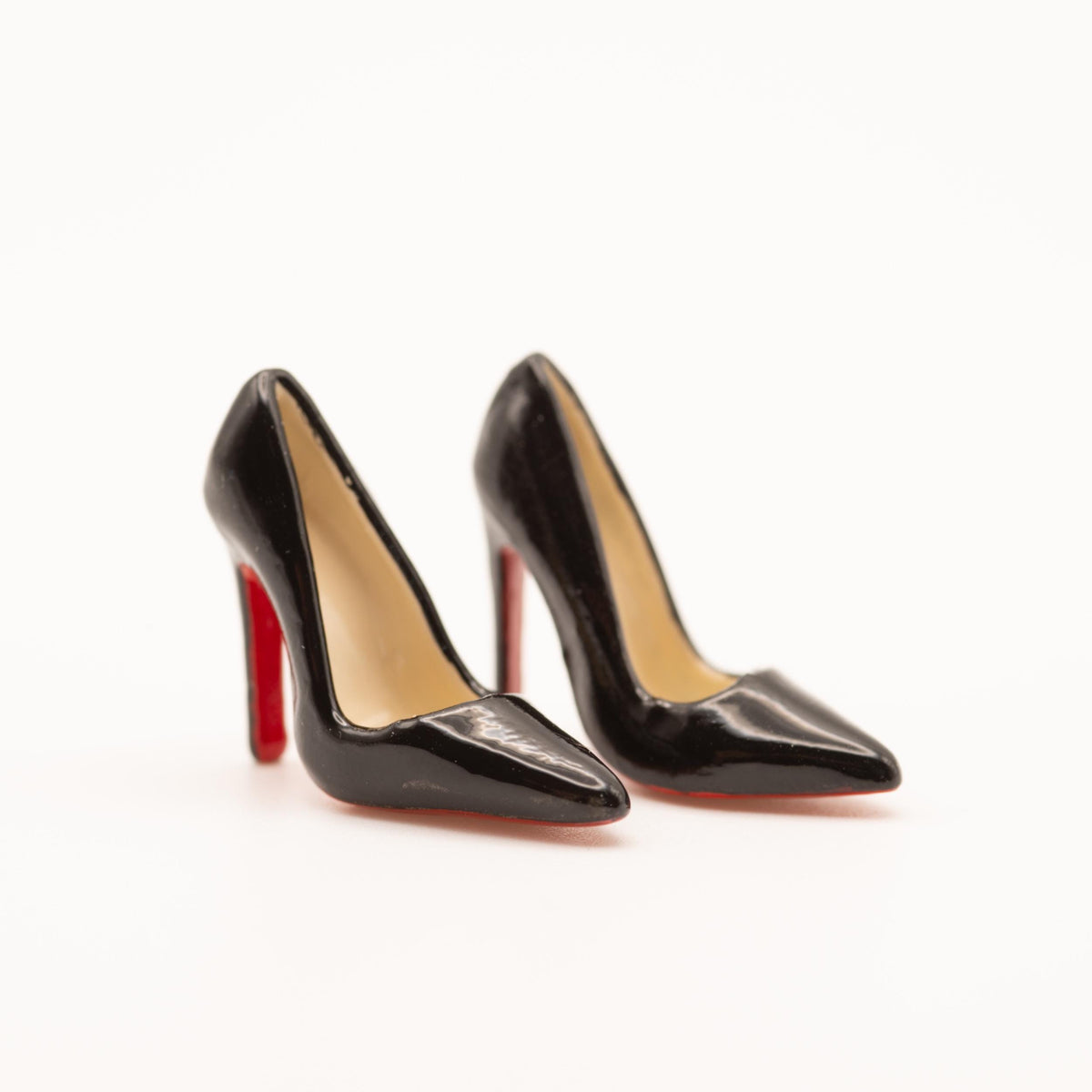1:12 Scale Miniature High Heels | Red Bottom Pumps | Dollhouse Shoes with Shoebox