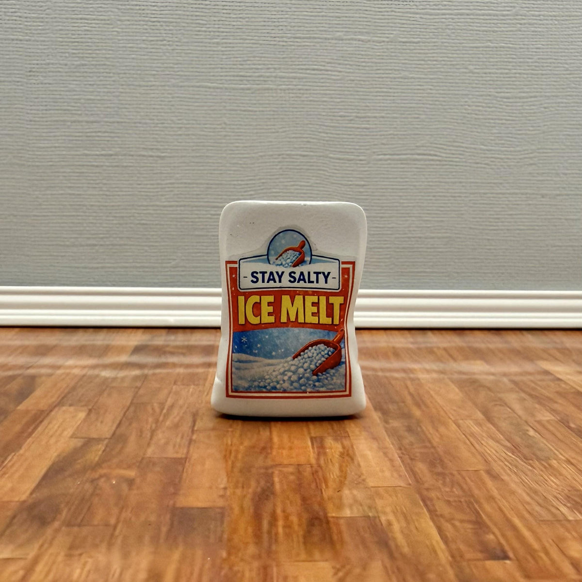 Miniature Ice Melt Bag | 1:12 Scale | Funny Dollhouse Porch Decor