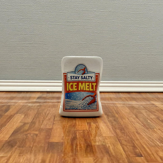 Miniature Ice Melt Bag | 1:12 Scale | Funny Dollhouse Porch Decor