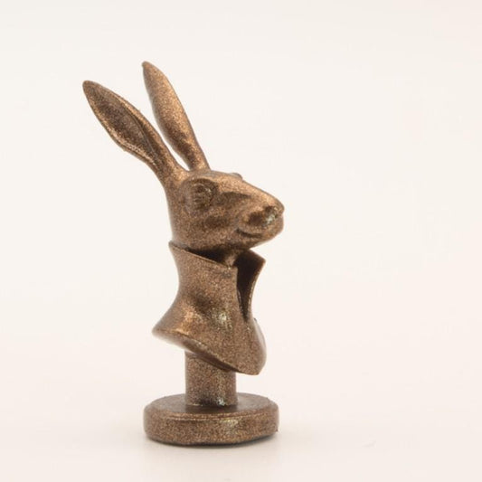 Miniature Hare Bust | 1:12 Scale | Dollhouse Library Decor | The Dapper Hare | Bronze Finish