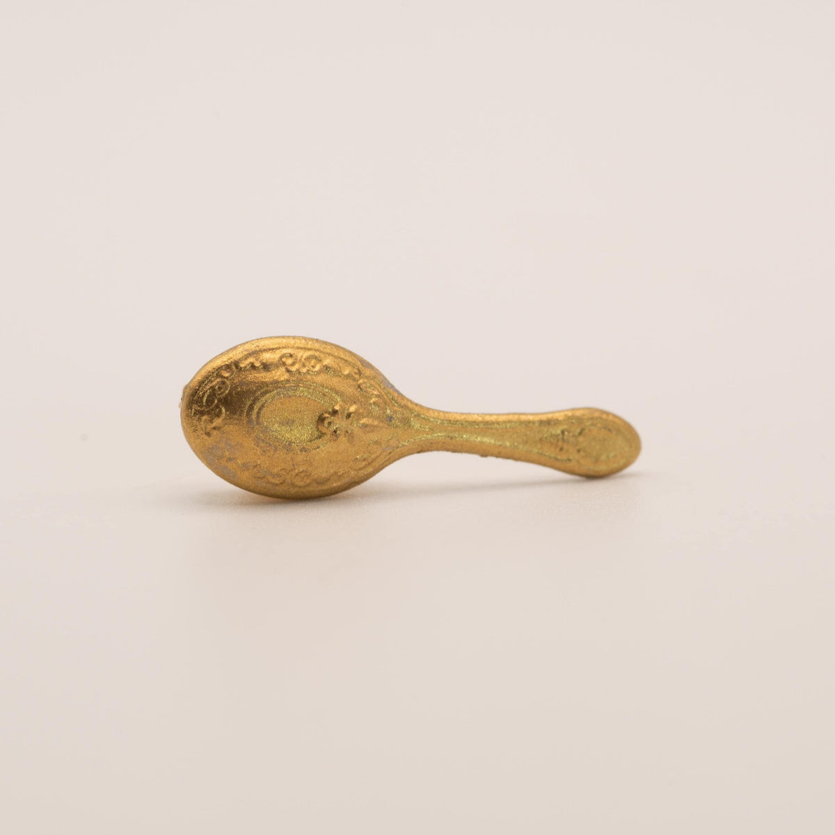 1:12 Scale Miniature Ornate Hairbrush | Dollhouse Vanity Decor, Embossed Scrollwork (Antique Gold/Silver)