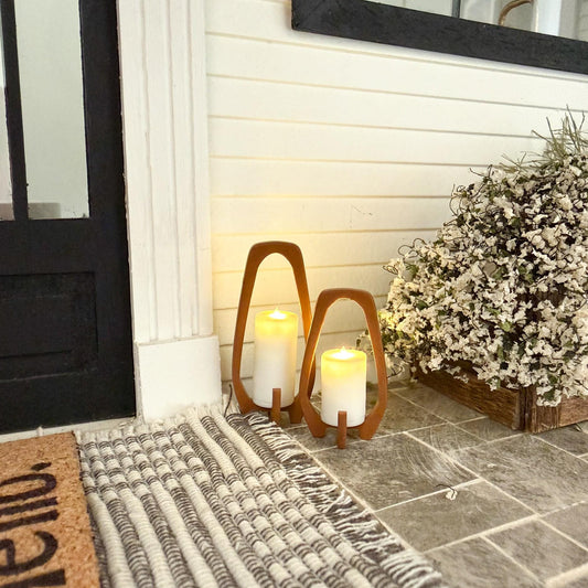 1:12 Scale Miniature Candle Lantern | Mid-Century Modern Dollhouse | Porch Entryway Decor