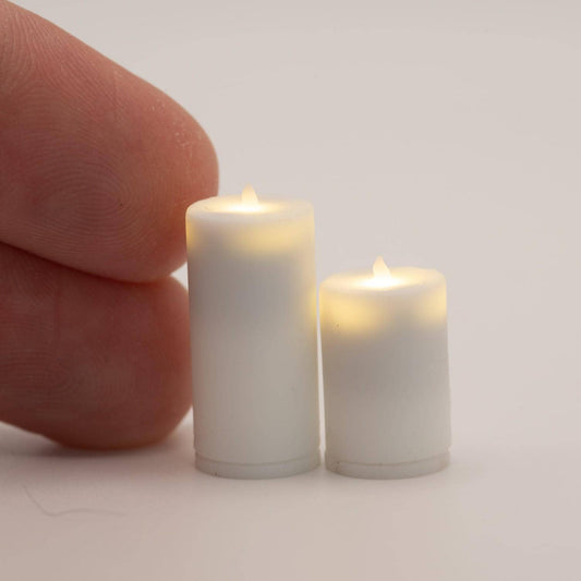 1:12 Scale LED Miniature Candles | Magnetic Toggle Light | Dollhouse Working Candles