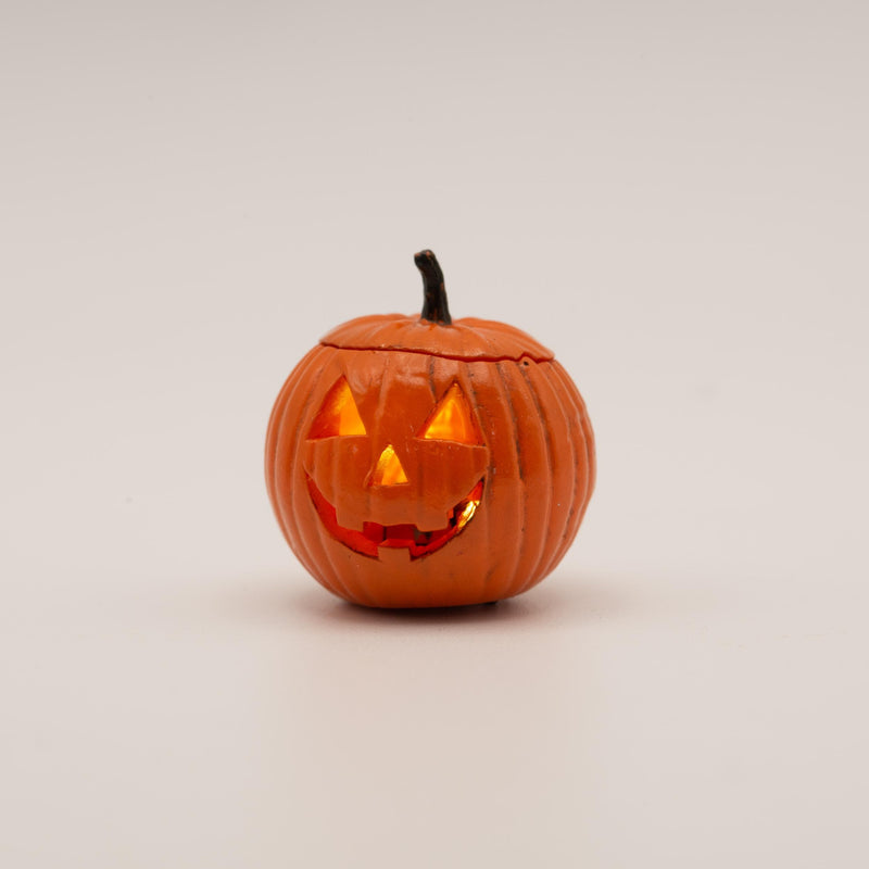 Miniature Jack-o'-Lantern Lamp | 1:12 Scale | Halloween Dollhouse Decor