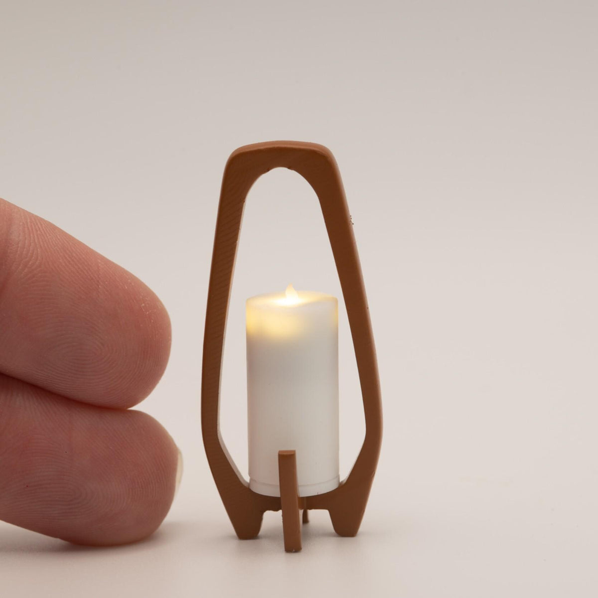 1:12 Scale Miniature Candle Lantern | Mid-Century Modern Dollhouse | Porch Entryway Decor