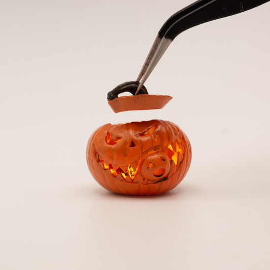 Miniature Layered Jack-o'-Lantern Lamp | 1:12 Scale | Halloween Dollhouse Decor