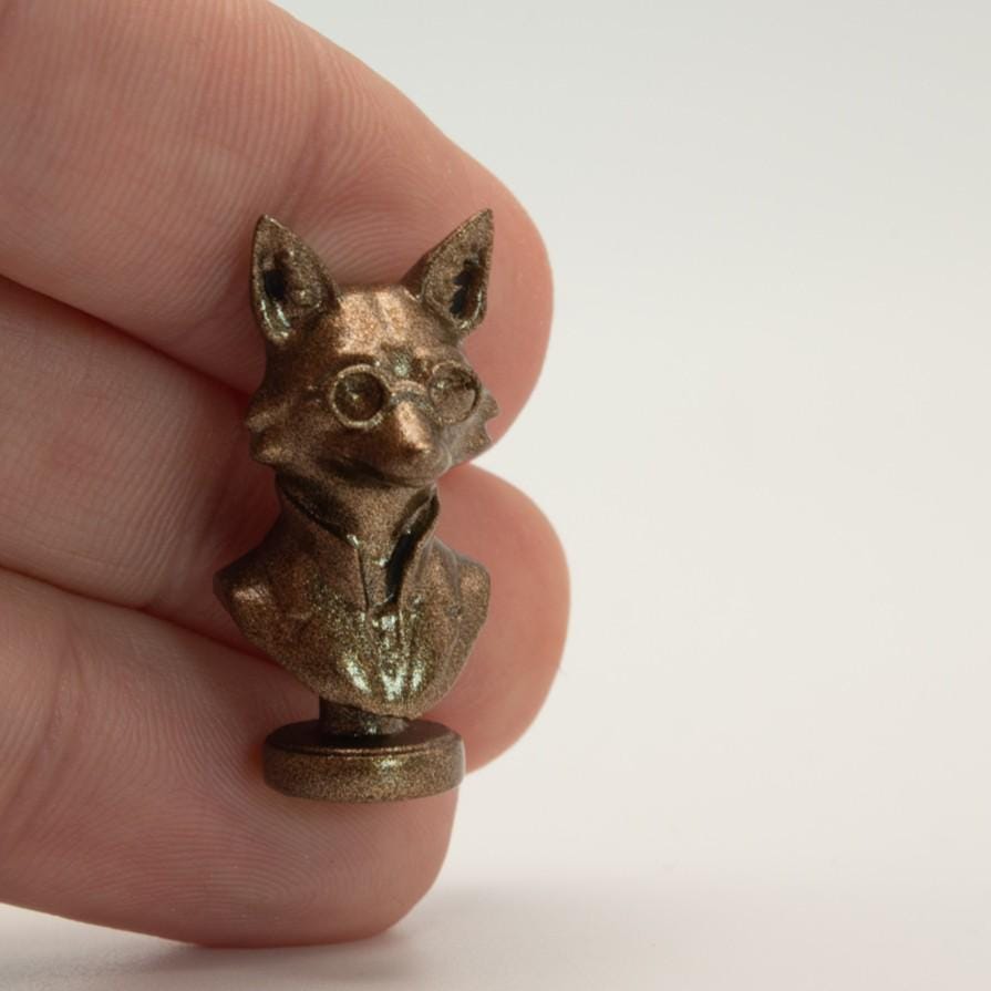 Miniature Fox Bust | 1:12 Scale | Dollhouse Library Decor | The Professor Fox | Bronze Finish