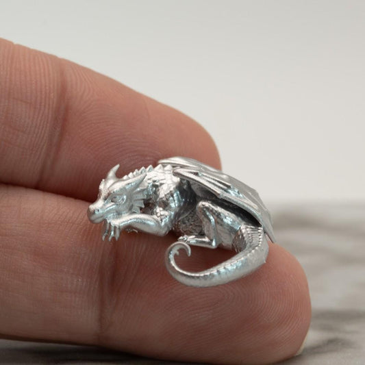 1:12 Scale Miniature Sleeping Dragon | Dollhouse Fantasy Shelf Decor