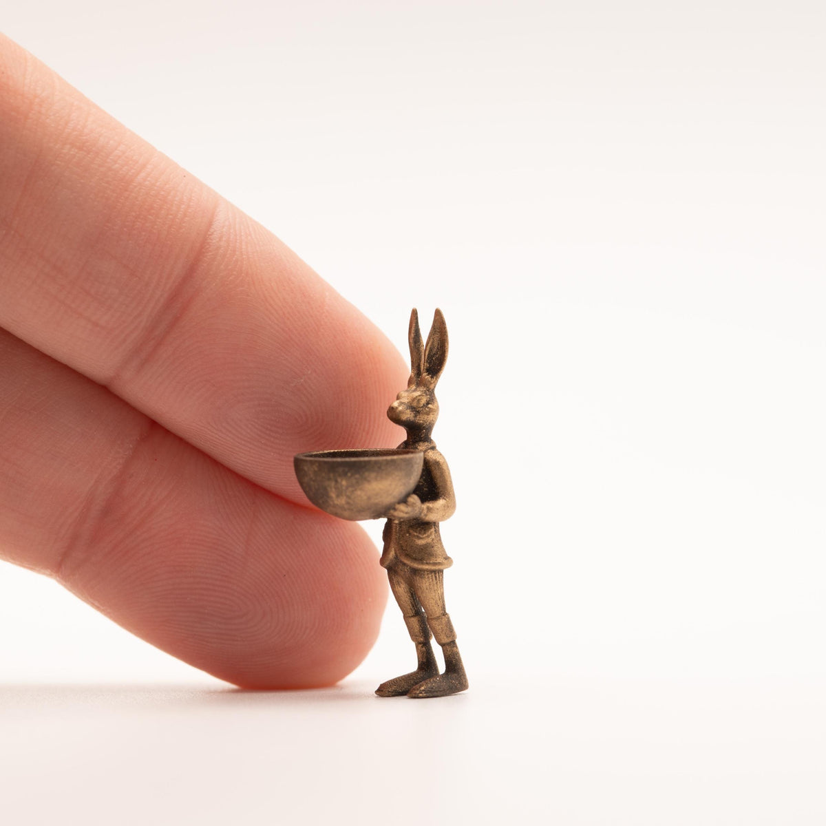 1:12 Scale Miniature Hare Figurine | The Steward | Dollhouse Shelf Decor | Anthropomorphic Rabbit Sculpture | Bronze Figurine
