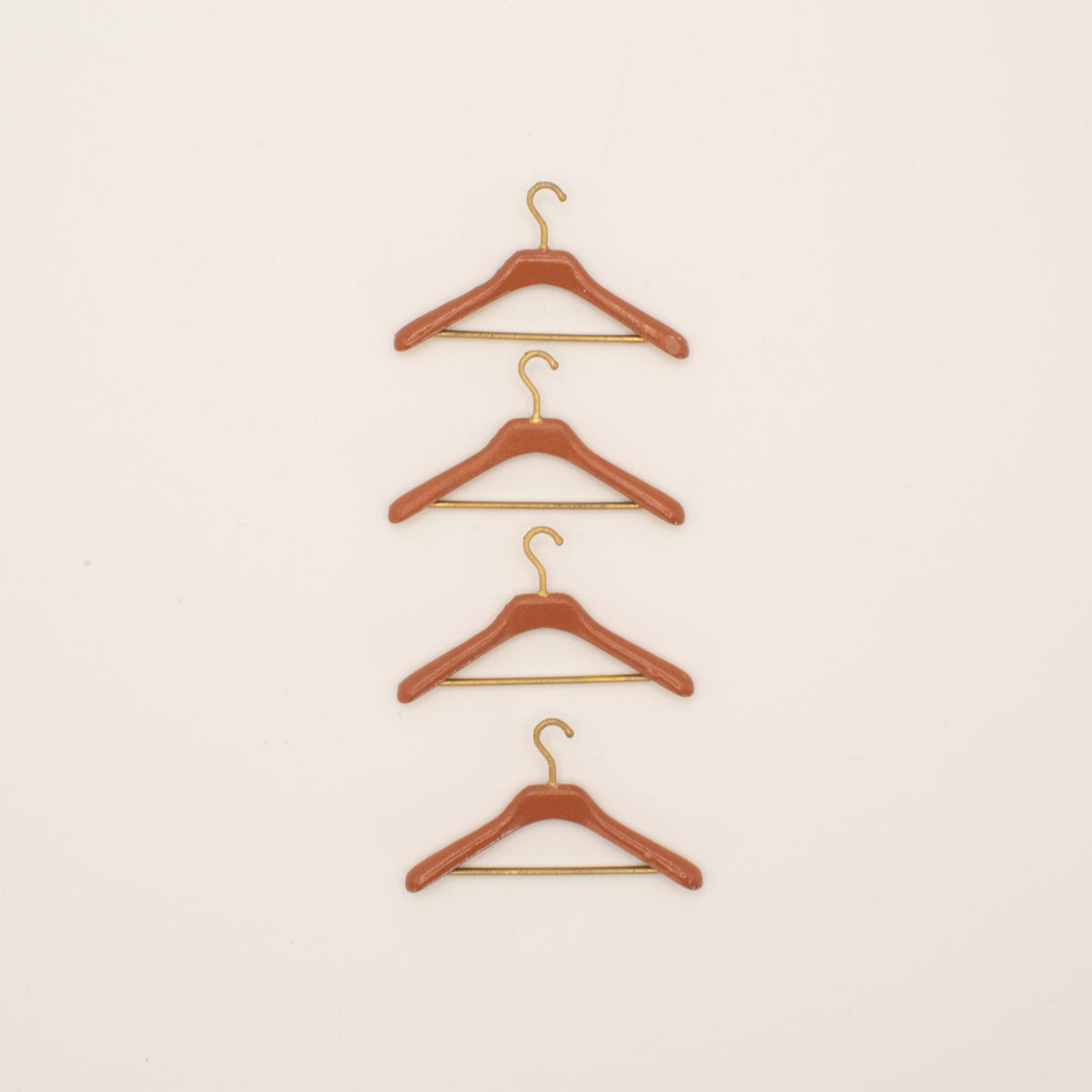 1:12 Scale Miniature Boutique Hangers | Dollhouse Closet Decor | Set of 4 | Maple or Black