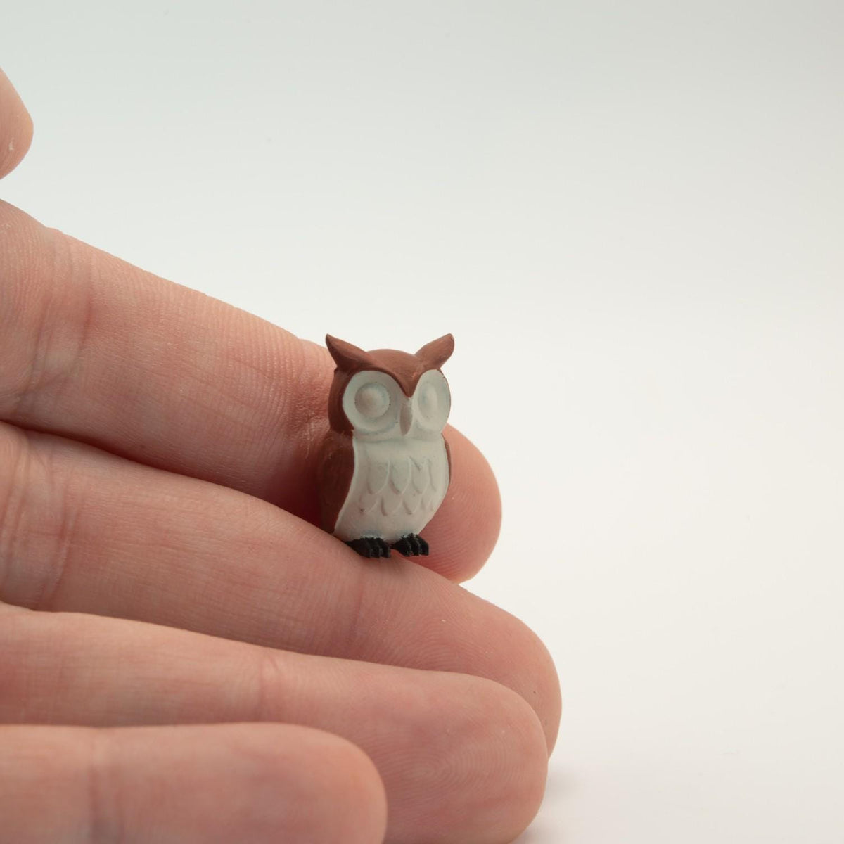 1:12 Scale Hand Painted Owl Figurine | Neutral Farmhouse Dollhouse Woodland Decor