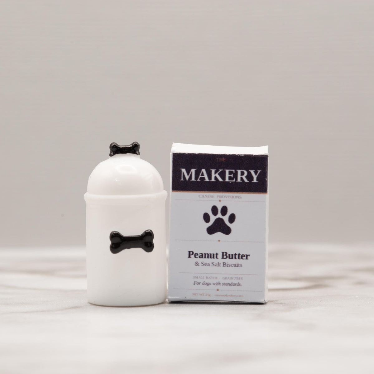 1:12 Scale Miniature Dog Treat Canister Set | Dollhouse Pet Accessories | Dog Biscuit Box | Dog Lover Gift