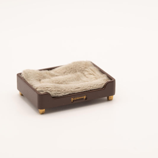 1:12 Scale Miniature Dog Bed | Removable Faux Fur Cushion | Dollhouse Pet Accessory | Modern Dollhouse Decor