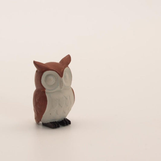 1:12 Scale Hand Painted Owl Figurine | Neutral Farmhouse Dollhouse Woodland Decor