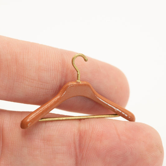 1:12 Scale Miniature Boutique Hangers | Dollhouse Closet Decor | Set of 4 | Maple or Black