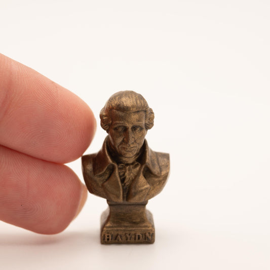 Miniature Joseph Haydn Bust | 1:12 Scale | Dollhouse Library Decor | Composer Sculpture | Bronze Finish