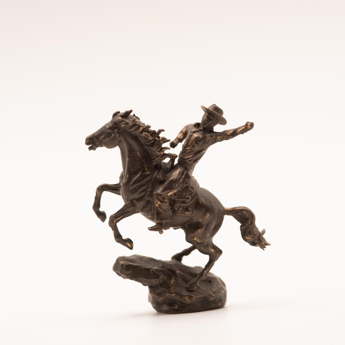 1:12 Scale Miniature Cowboy Sculpture | The Outrider | Dollhouse Library Mantel Decor | Bronze-Style Figurine